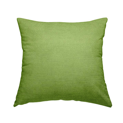 Rome Designer Silk Shine Velvet Effect Chenille Plain Furnishing Fabric In Green Colour - Handmade Cushions