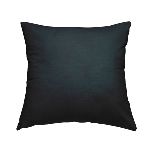 Rome Designer Silk Shine Velvet Effect Chenille Plain Furnishing Fabric In Midnight Blue Colour - Handmade Cushions
