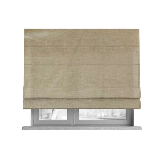 Rome Designer Silk Shine Velvet Effect Chenille Plain Furnishing Fabric In White Silver Colour - Roman Blinds