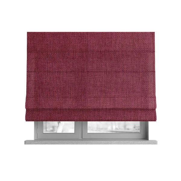 Romeo Modern Furnishing Soft Textured Plain Jacquard Basket Weave Fabric In Pink Colour - Roman Blinds