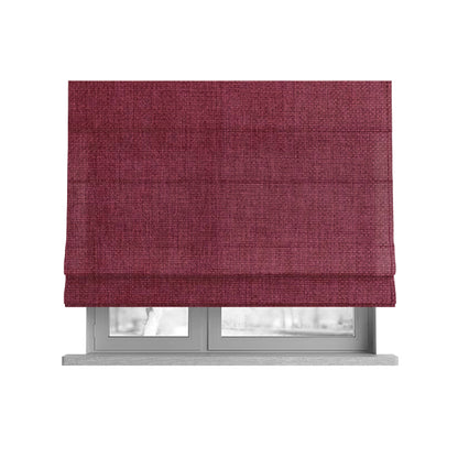 Romeo Modern Furnishing Soft Textured Plain Jacquard Basket Weave Fabric In Pink Colour - Roman Blinds