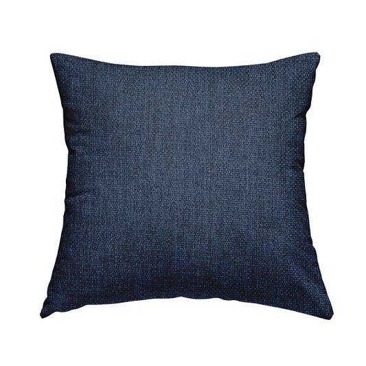 Romeo Modern Furnishing Soft Textured Plain Jacquard Basket Weave Fabric In Blue Colour - Handmade Cushions