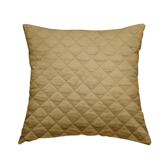 Rothko Quilted Velvet Plain Upholstery Fabric In Beige Colour - Handmade Cushions