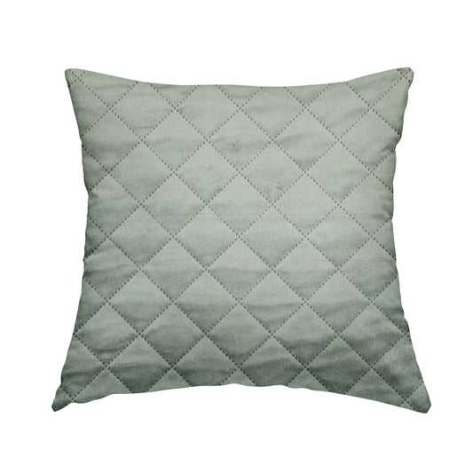 Rothko Quilted Velvet Plain Upholstery Fabric In Light Blue Colour - Handmade Cushions
