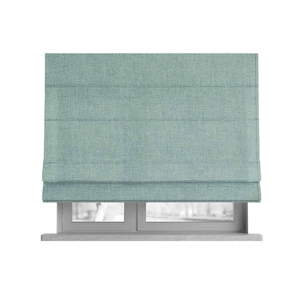 Aldwych Herringbone Soft Wool Textured Chenille Material Sky Blue Furnishing Fabric - Roman Blinds