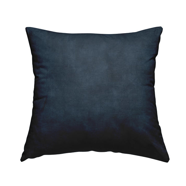 Saluzzo Navy Blue Colour Velvet Smooth Ribbed Velveteen Textured Upholstery Fabric - Handmade Cushions