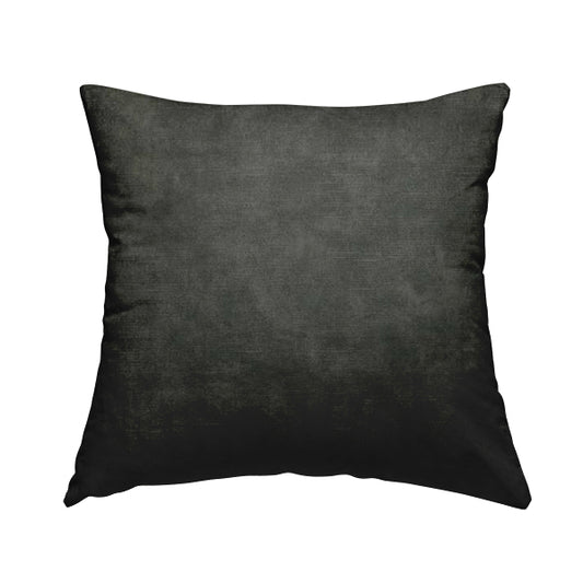 Saluzzo Dark Grey Black Colour Velvet Smooth Ribbed Velveteen Textured Upholstery Fabric - Handmade Cushions