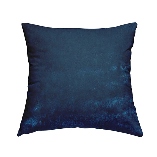 Savoy Lustrous Plain Velvet Upholstery Fabrics In Navy Blue Colour - Handmade Cushions