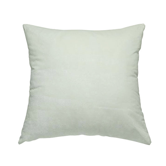 Savoy Lustrous Plain Velvet Upholstery Fabrics In White Colour - Handmade Cushions