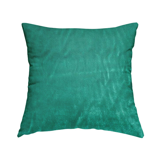 Savoy Lustrous Plain Velvet Upholstery Fabrics In Teal Blue Colour - Handmade Cushions