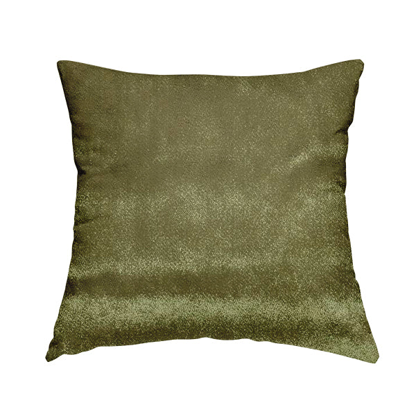 Savoy Lustrous Plain Velvet Upholstery Fabrics In Moss Green Colour - Handmade Cushions