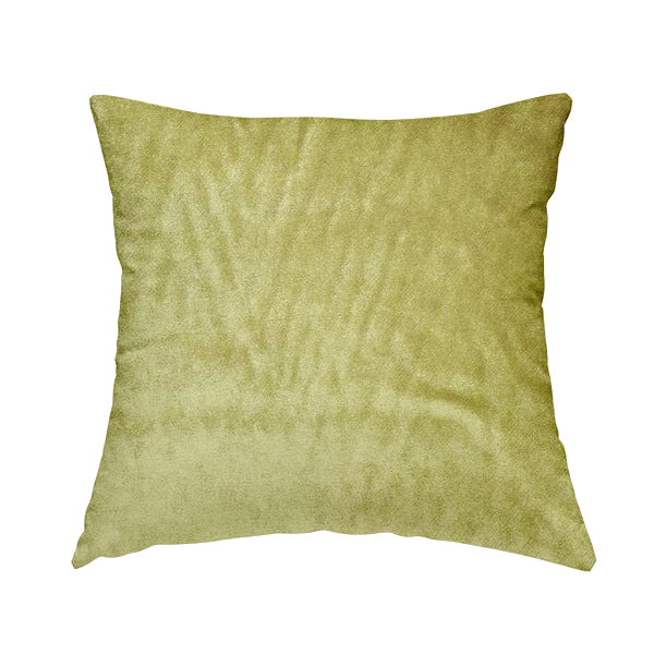 Savoy Lustrous Plain Velvet Upholstery Fabrics In Lime Green Colour - Handmade Cushions