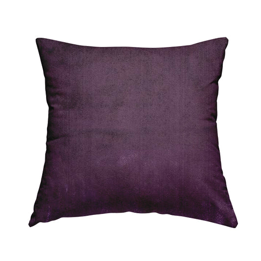 Savoy Lustrous Plain Velvet Upholstery Fabrics In Violet Purple Colour - Handmade Cushions