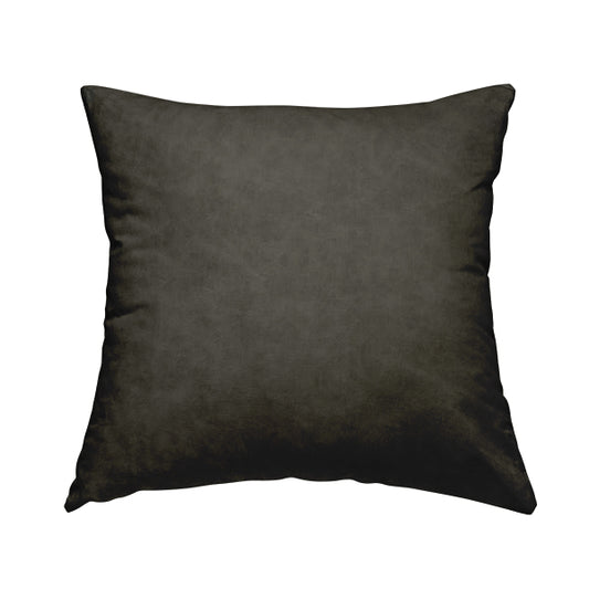 Chester Faux Nubuck Leather Soft Semi Sueded Finish In Grey Colour - Handmade Cushions