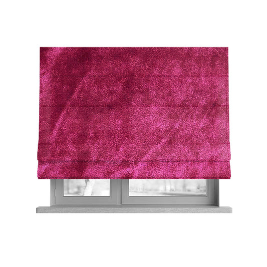 Savoy Lustrous Plain Velvet Upholstery Fabrics In Magenta Pink Colour - Roman Blinds