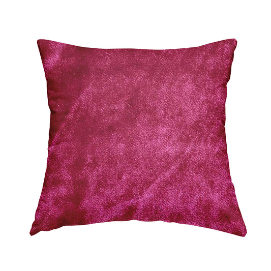 Savoy Lustrous Plain Velvet Upholstery Fabrics In Magenta Pink Colour - Handmade Cushions