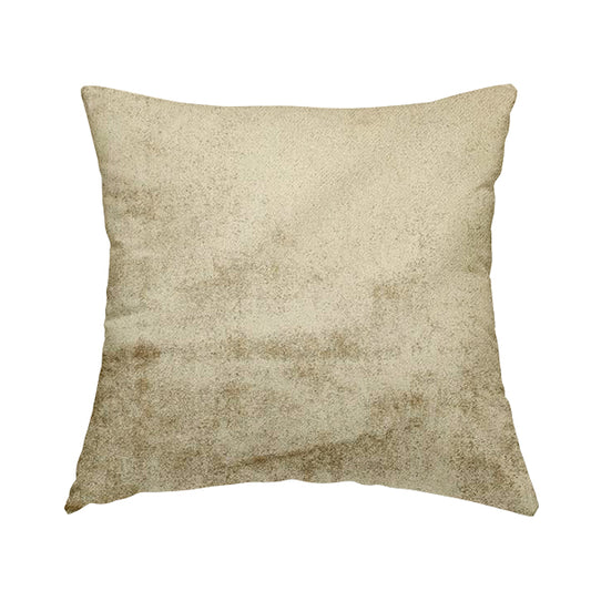 Savoy Lustrous Plain Velvet Upholstery Fabrics In Beige Colour - Handmade Cushions