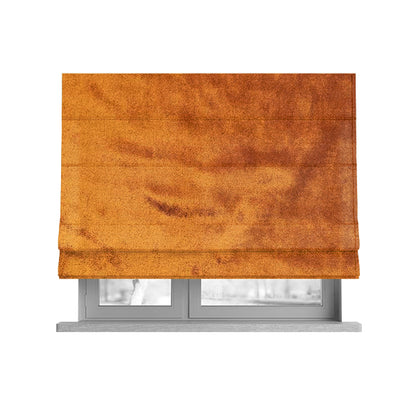 Savoy Lustrous Plain Velvet Upholstery Fabrics In Rust Orange Colour - Roman Blinds