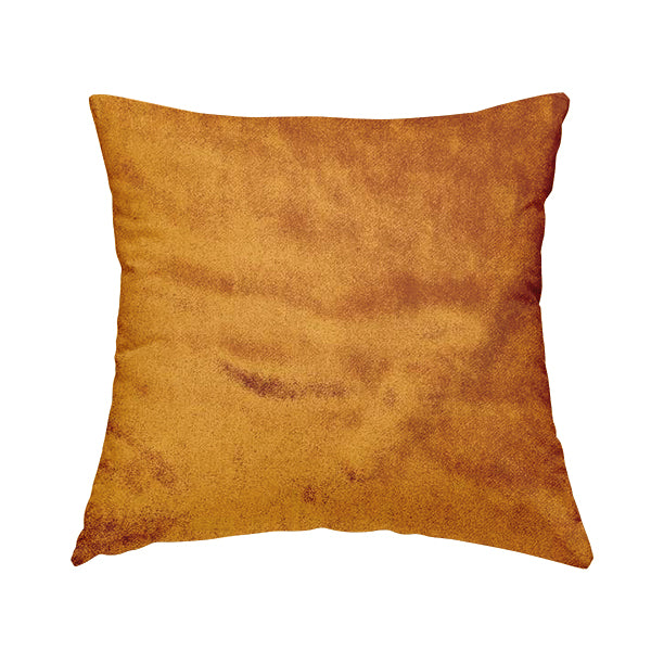 Savoy Lustrous Plain Velvet Upholstery Fabrics In Rust Orange Colour - Handmade Cushions