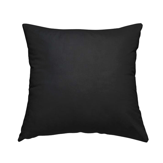 Chester Faux Nubuck Leather Soft Semi Sueded Finish In Black Colour - Handmade Cushions