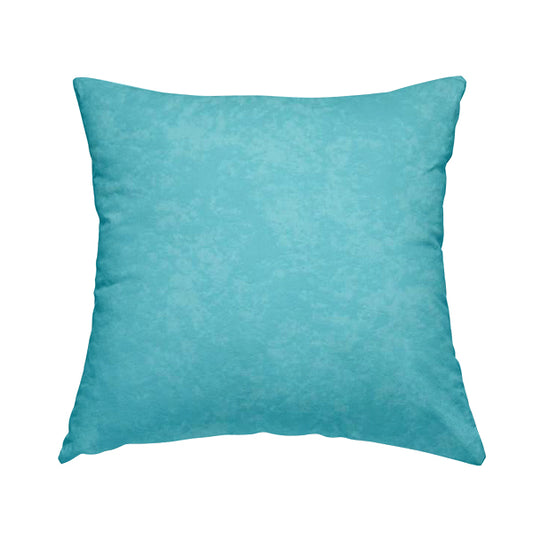Sicily Soft Lightweight Low Pile Velvet Upholstery Fabric In Light Blue Teal Colour - Handmade Cushions