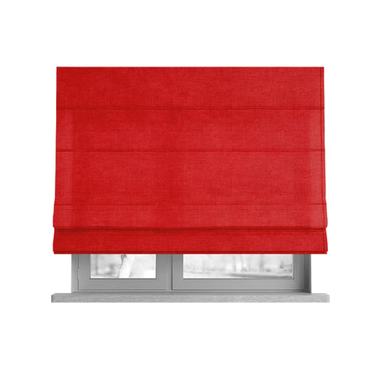 Sicily Soft Lightweight Low Pile Velvet Upholstery Fabric In Red Colour - Roman Blinds