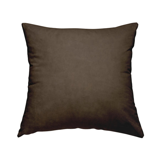 Chester Faux Nubuck Leather Soft Semi Sueded Finish In Conker Brown Colour - Handmade Cushions