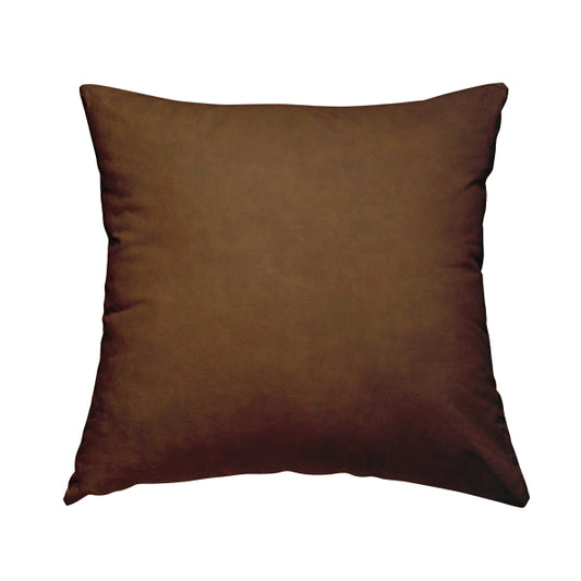 Chester Faux Nubuck Leather Soft Semi Sueded Finish In Tan Brown Colour - Handmade Cushions