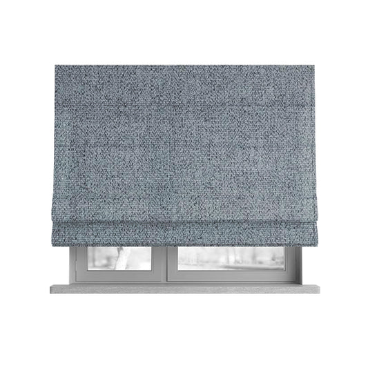 Simbai Plain Woven Jacquard Textured Chenille Furnishing Fabric In Grey Colour - Roman Blinds