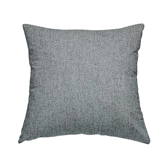 Simbai Plain Woven Jacquard Textured Chenille Furnishing Fabric In Grey Colour - Handmade Cushions