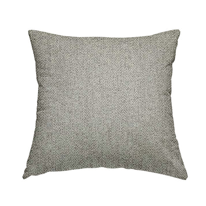 Simbai Plain Woven Jacquard Textured Chenille Furnishing Fabric In White Colour - Handmade Cushions