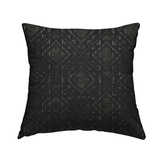 Sorata Velvet Textured Heavyweight Pattern Black Colour Velvet Upholstery Furnishing Fabric - Handmade Cushions