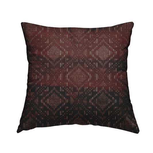 Sorata Velvet Textured Heavyweight Pattern Red Burgundy Colour Velvet Upholstery Furnishing Fabric - Handmade Cushions