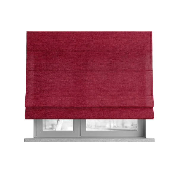 Sorento Luxurious Soft Low Pile Chenille Fabric Red Colour Upholstery Fabrics - Roman Blinds