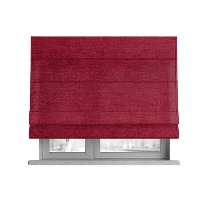 Sorento Luxurious Soft Low Pile Chenille Fabric Red Colour Upholstery Fabrics - Roman Blinds