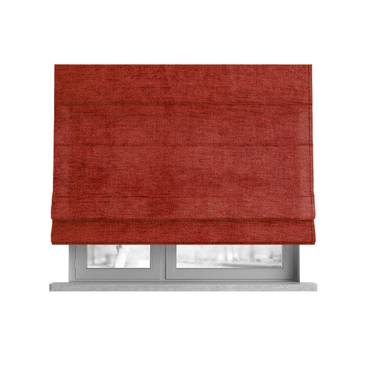 Sorento Luxurious Soft Low Pile Chenille Fabric Orange Colour Upholstery Fabrics - Roman Blinds