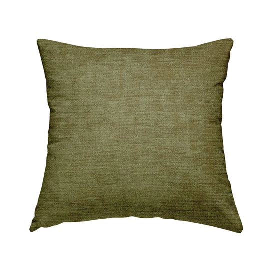 Sorento Luxurious Soft Low Pile Chenille Fabric Green Colour Upholstery Fabrics - Handmade Cushions