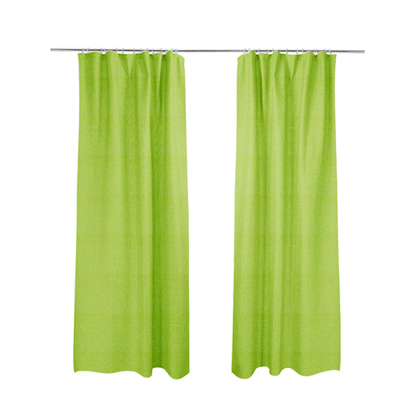 Aldwych Herringbone Soft Wool Textured Chenille Material Lime Green Furnishing Fabric - Made To Measure Curtains