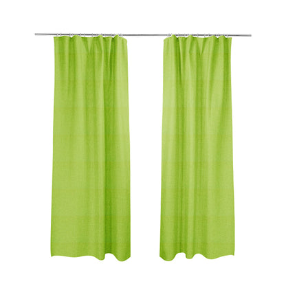 Aldwych Herringbone Soft Wool Textured Chenille Material Lime Green Furnishing Fabric - Made To Measure Curtains