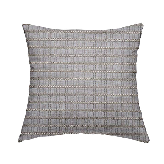 Cleveland Thick Durable Woven Hopsack Type Soft Upholstery Fabric In Silver Grey Colour - Handmade Cushions