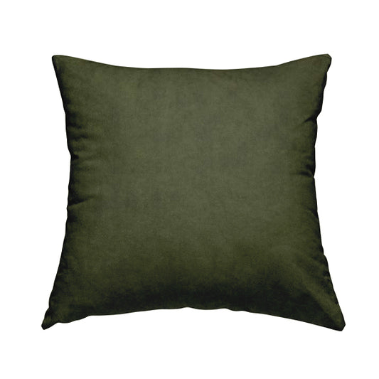Suez Soft Moleskin Grain Textured Velvet Green Upholstery Fabric - Handmade Cushions