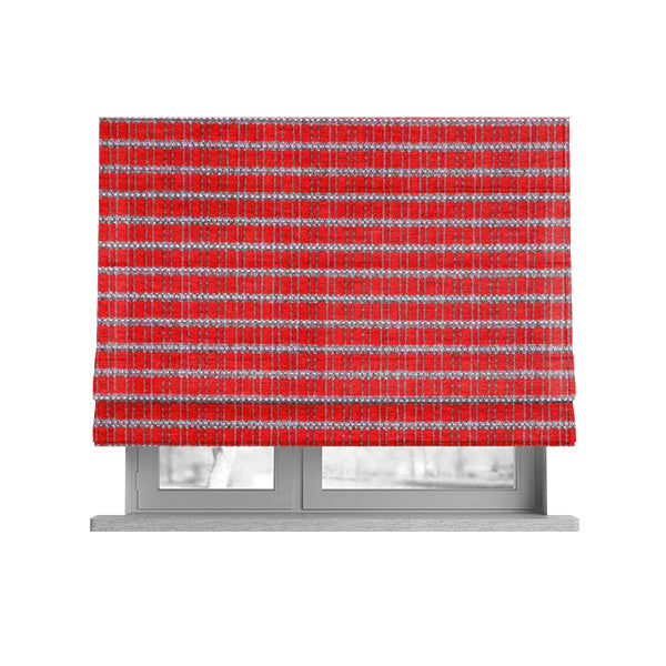 Cleveland Thick Durable Woven Hopsack Type Soft Upholstery Fabric In Red Colour - Roman Blinds