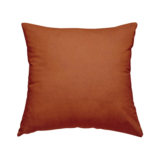 Sussex Flock Moleskin Velvet Upholstery Fabric Orange Colour - Handmade Cushions