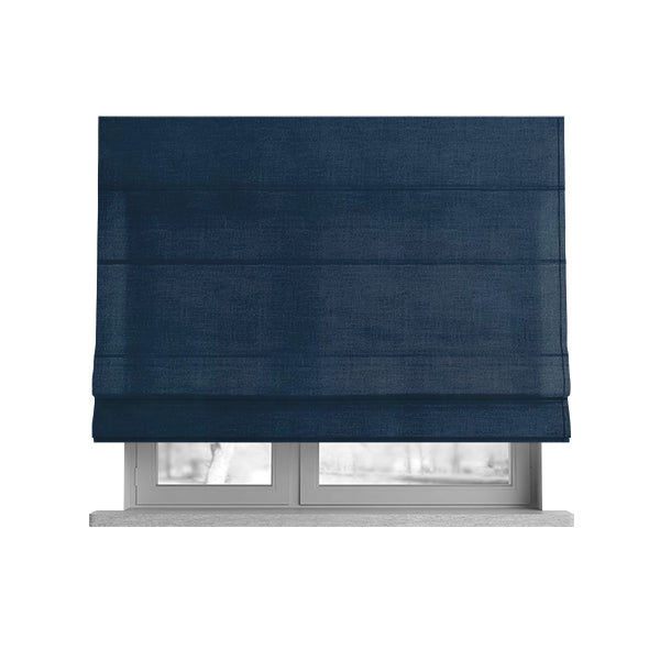 Sussex Mid Blue Colour Soft Pile Velvet Upholstery Fabric - Roman Blinds
