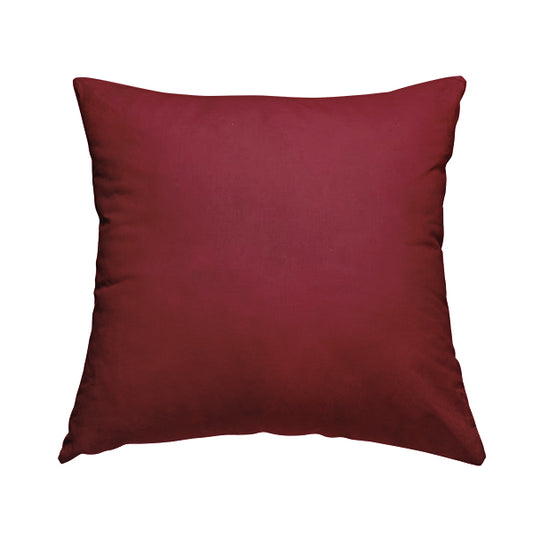 Sussex Wine Red Colour Soft Pile Velvet Upholstery Fabric - Handmade Cushions