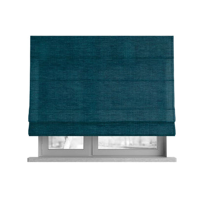 Tanga Superbly Soft Textured Plain Chenille Material Blue Teal Colour Furnishing Upholstery Fabrics - Roman Blinds