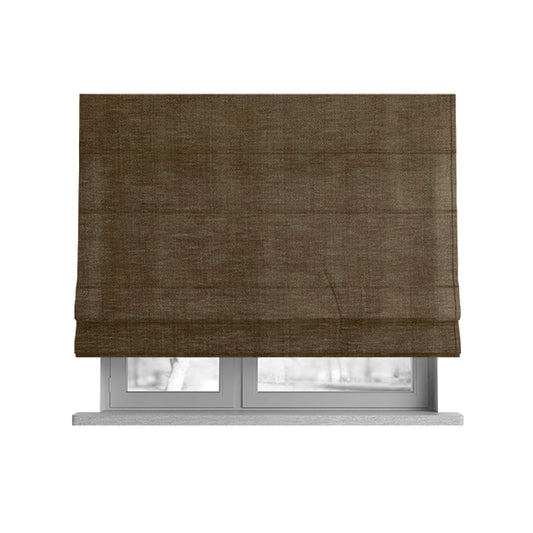 Tanga Superbly Soft Textured Plain Chenille Material Brown Colour Furnishing Upholstery Fabrics - Roman Blinds