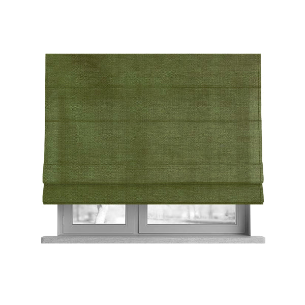 Tanga Superbly Soft Textured Plain Chenille Material Lime Green Colour Furnishing Upholstery Fabrics - Roman Blinds