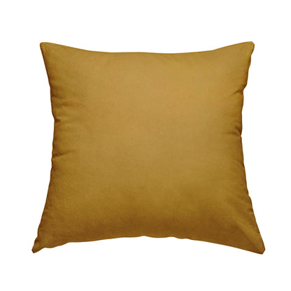 Tanisha Gold Yellow Colour Soft Velvet Upholstery Fabric In Embossed Self Pattern Design - Handmade Cushions