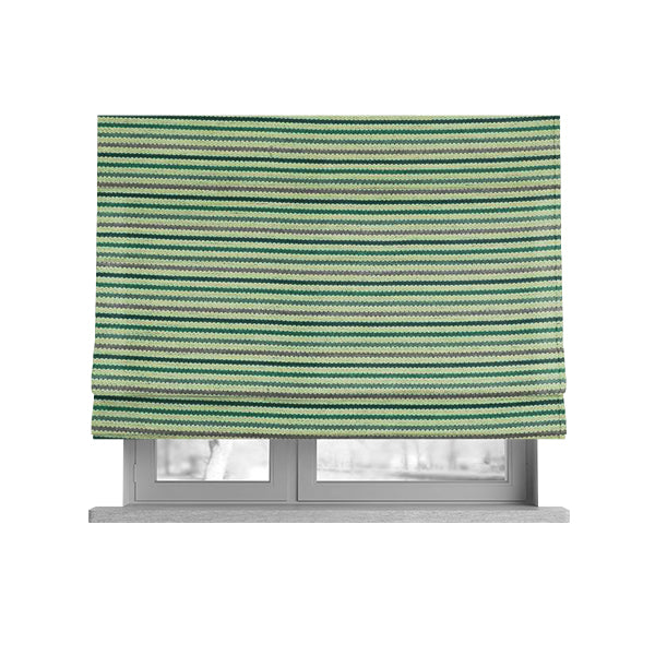 Turin Woven Chenille Textured Like Corduroy Upholstery Fabric In Green Colour - Roman Blinds